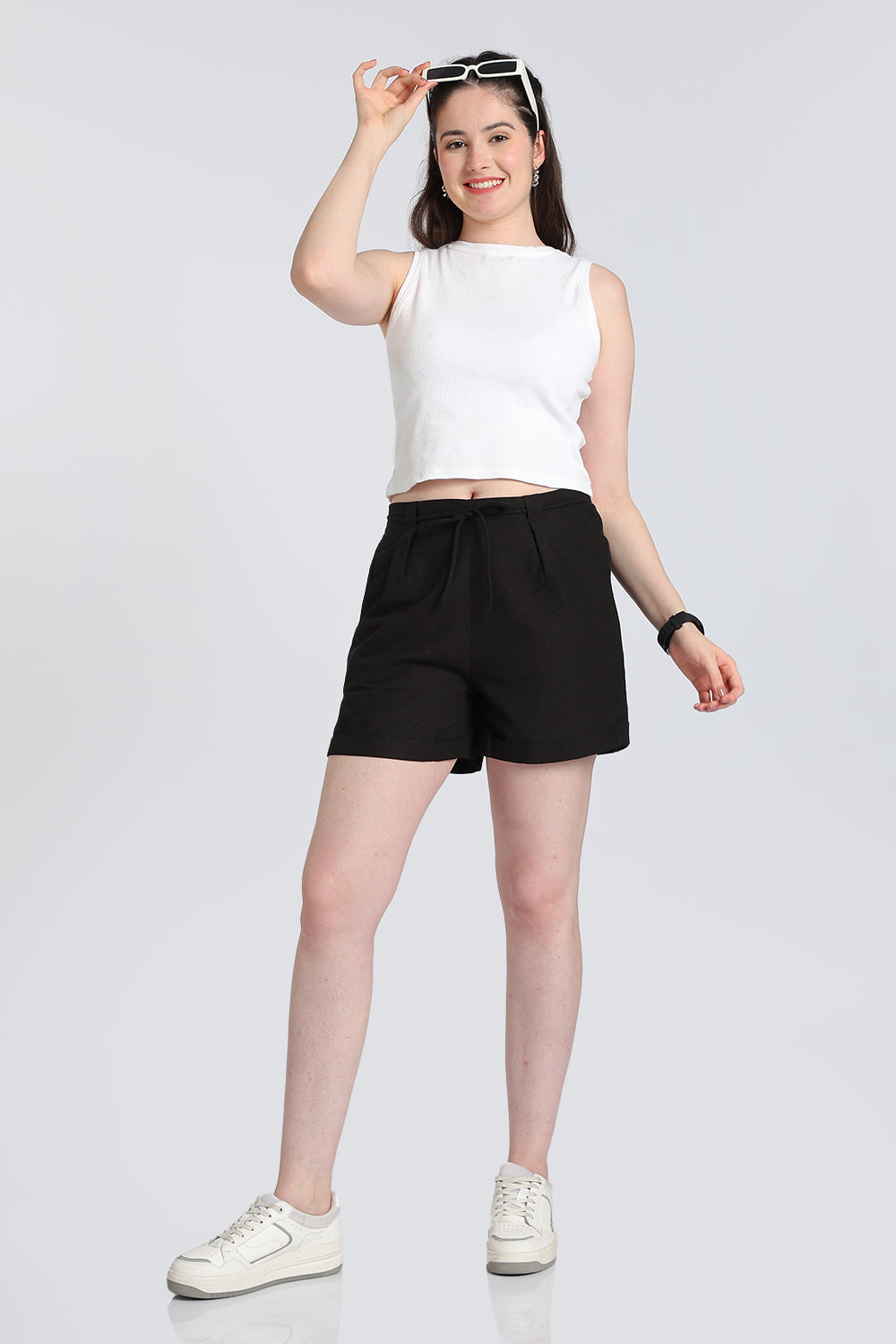 Black Regular Fit Shorts With 2 Pocket for Women - Image 6
