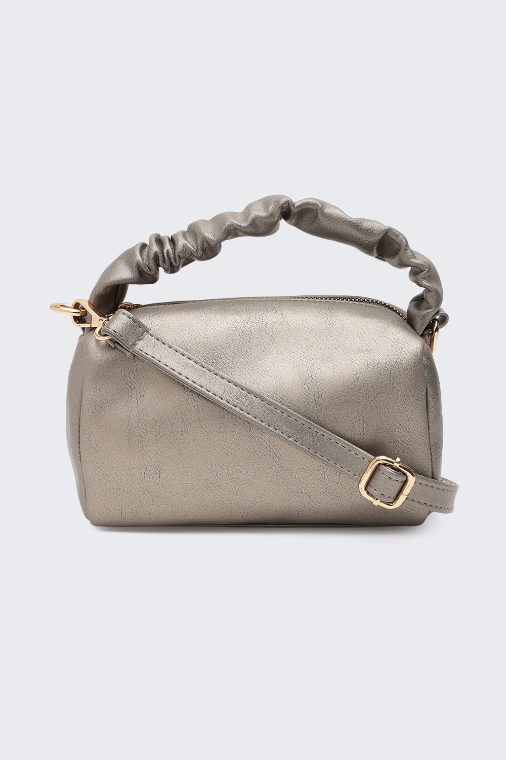 Gold Solid Mini Shoulder Bag for Women - Image 5