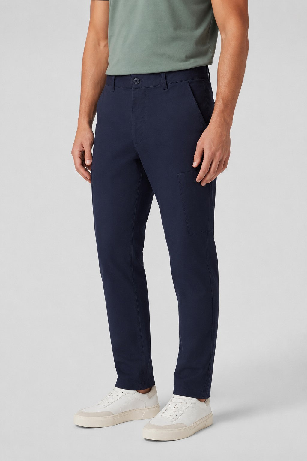 Navy Straight Fit Cargo Trouser With 4 Pocket for Men - Image 4