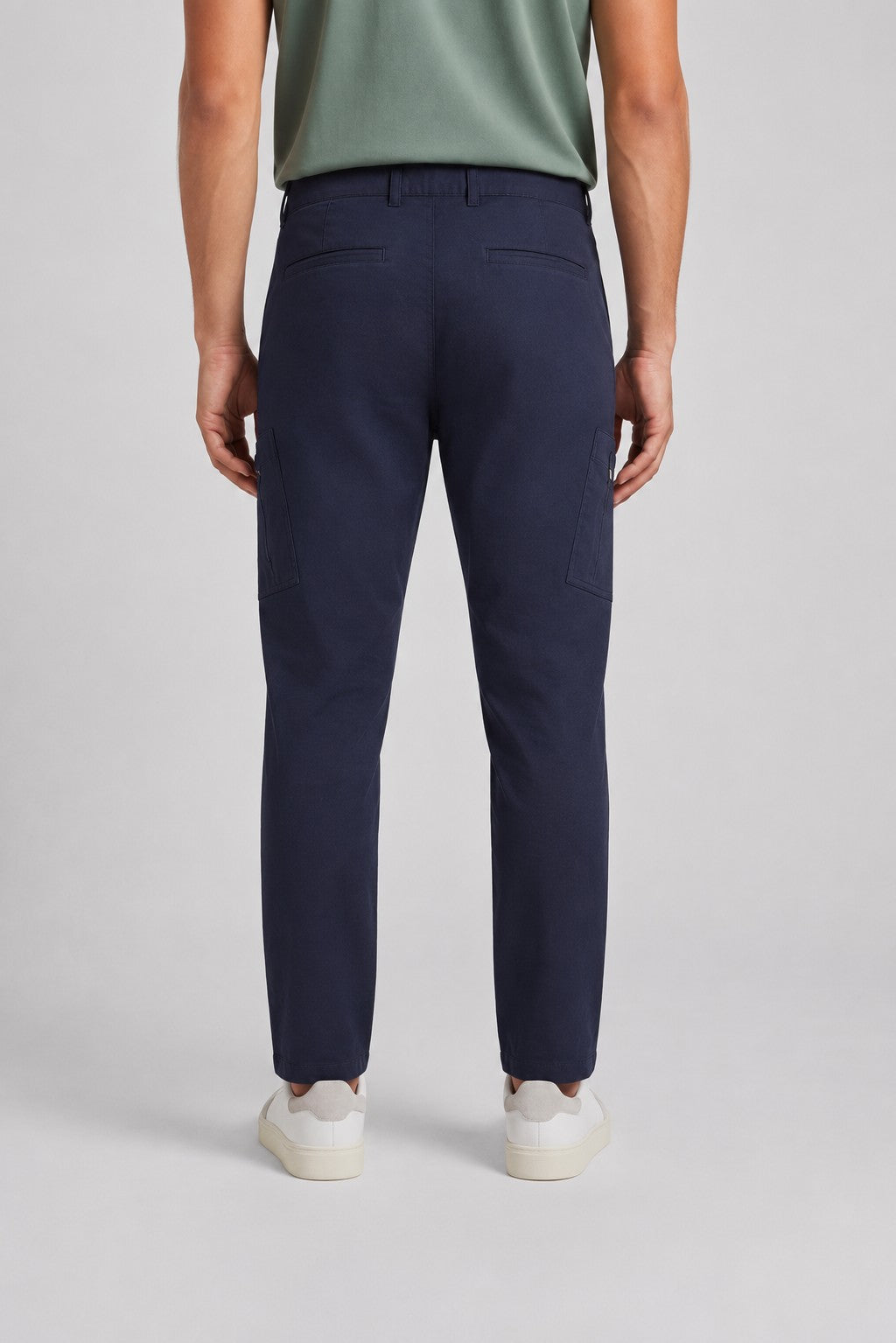 Navy Straight Fit Cargo Trouser With 4 Pocket for Men - Image 5