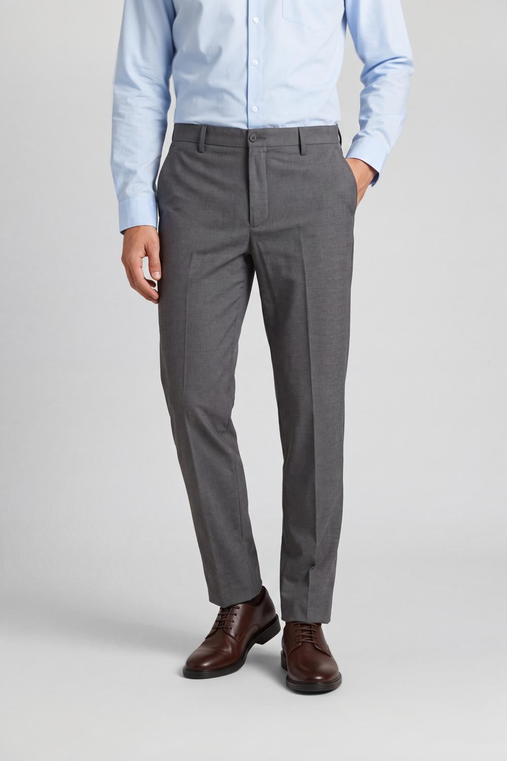 Charcoal Slim Fit Formal Trouser With 4 Pocket for Men - Image 2