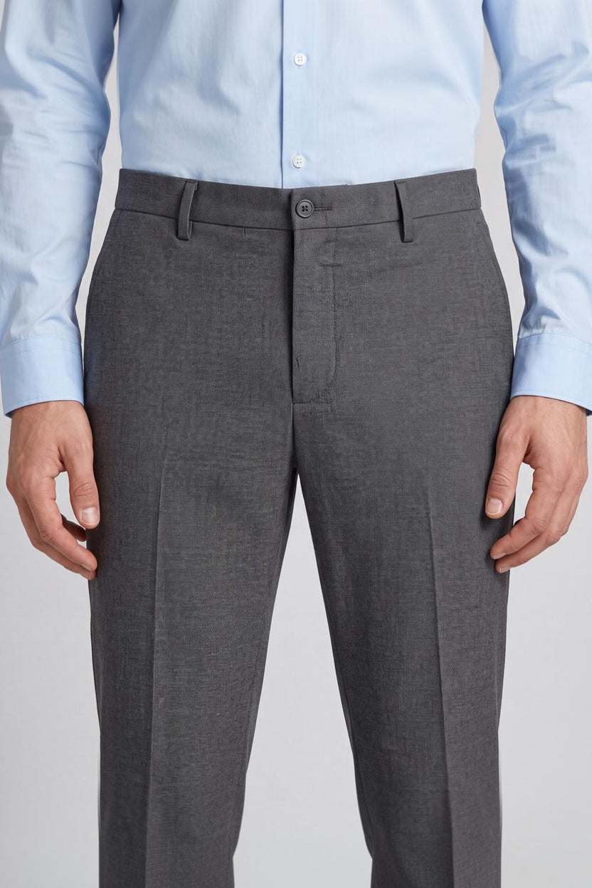Charcoal Slim Fit Formal Trouser With 4 Pocket for Men - Image 7