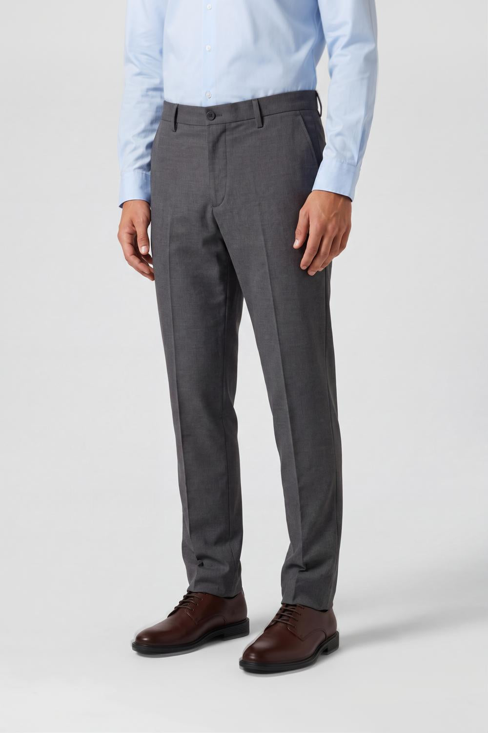 Charcoal Slim Fit Formal Trouser With 4 Pocket for Men - Image 4