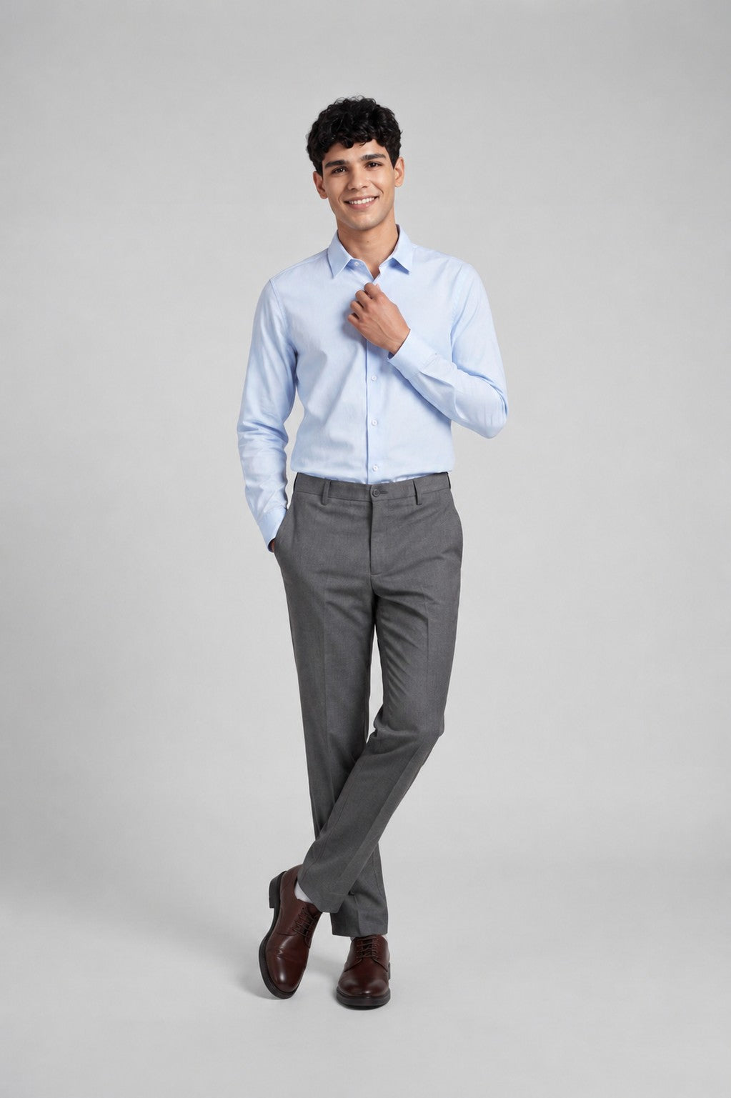 Charcoal Slim Fit Formal Trouser With 4 Pocket for Men - Image 6