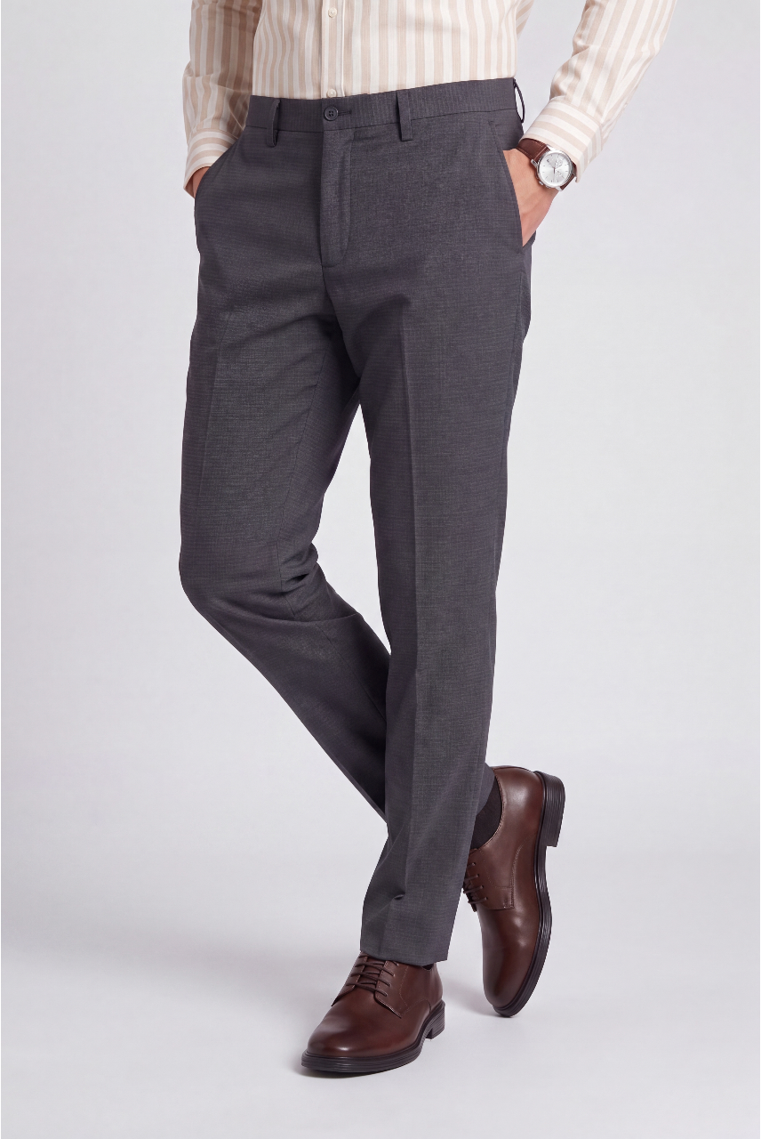 Navy Slim Fit Formal Trouser With 2 Pocket for Men - Image 1