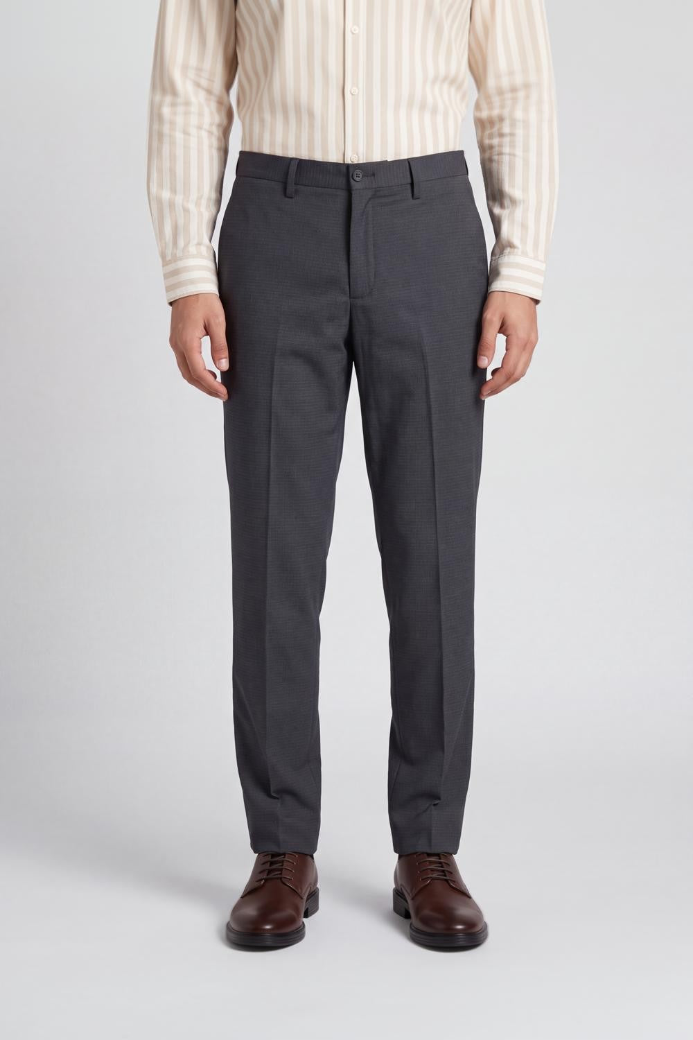 Navy Slim Fit Formal Trouser With 2 Pocket for Men - Image 2