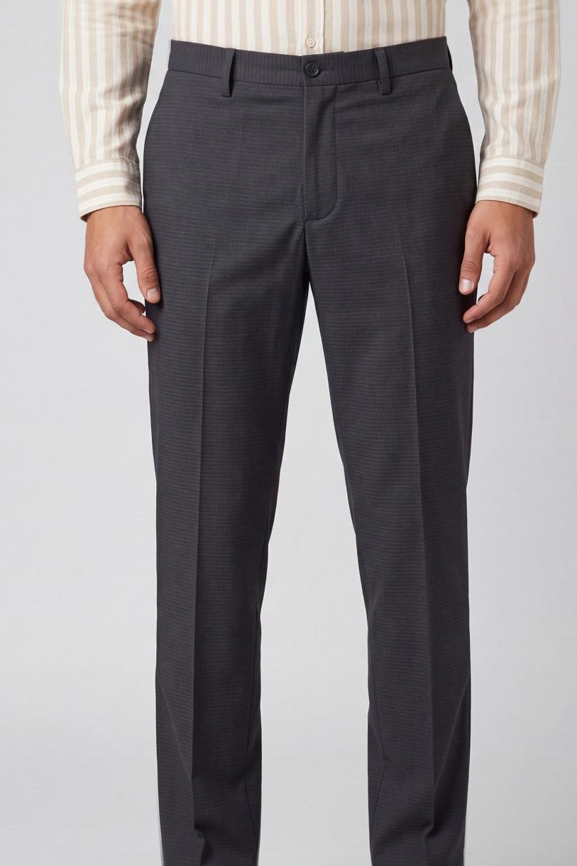 Navy Slim Fit Formal Trouser With 2 Pocket for Men - Image 3