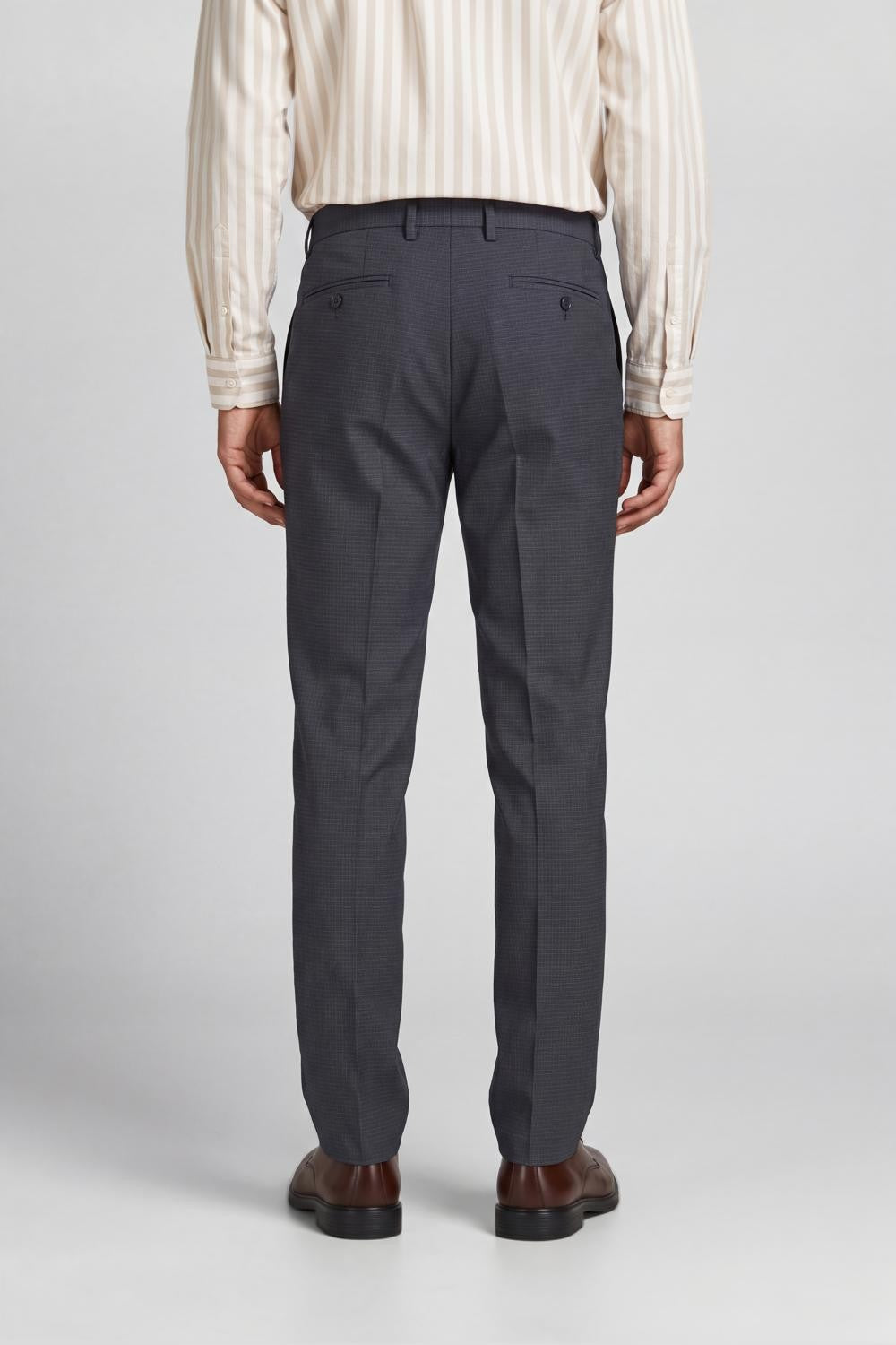 Navy Slim Fit Formal Trouser With 2 Pocket for Men - Image 5