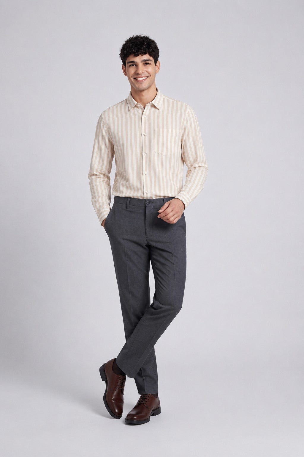 Navy Slim Fit Formal Trouser With 2 Pocket for Men - Image 6