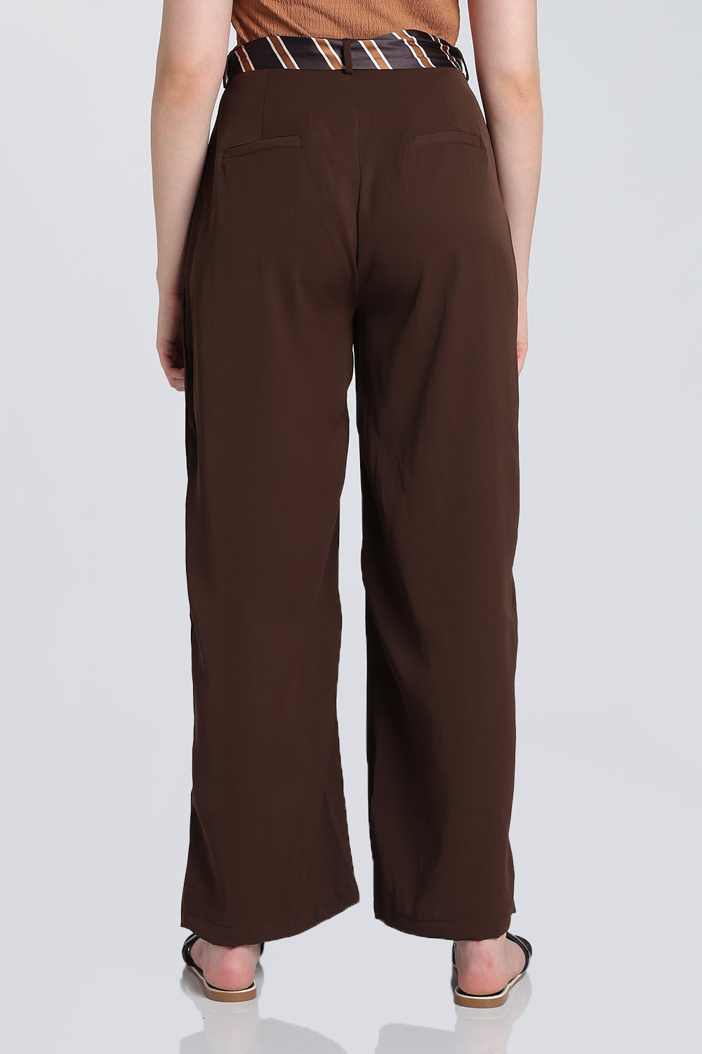 Chocolate Wide Leg Fit Trouser With 2 Pocket for Women - Image 5