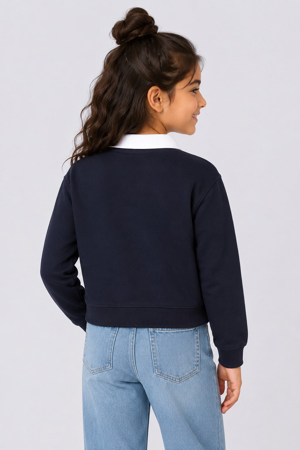 Tweens Girls Navy New York Collar Sweatshirt - Image 3