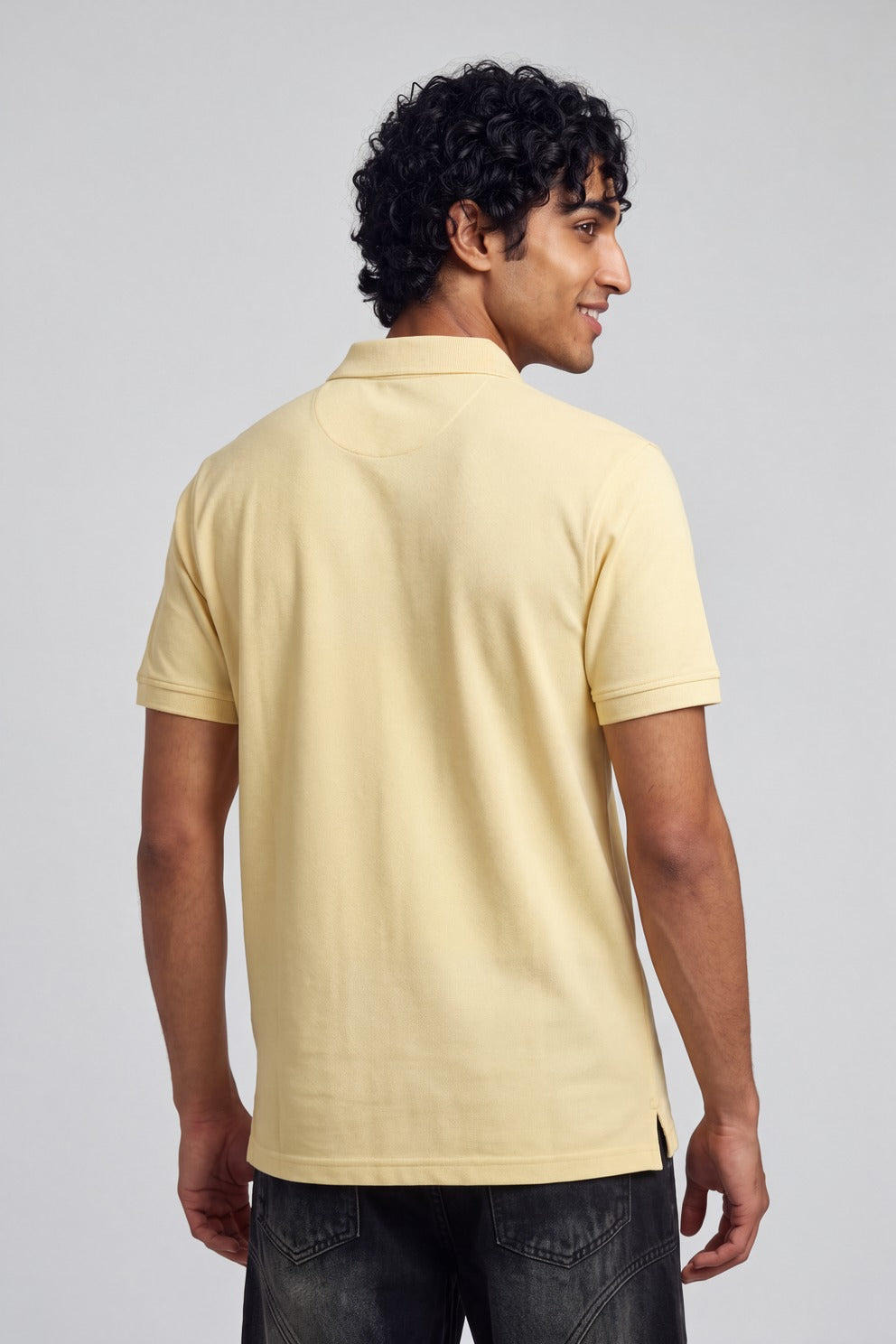 Mens Yellow Polo T-Shirt - Image 5