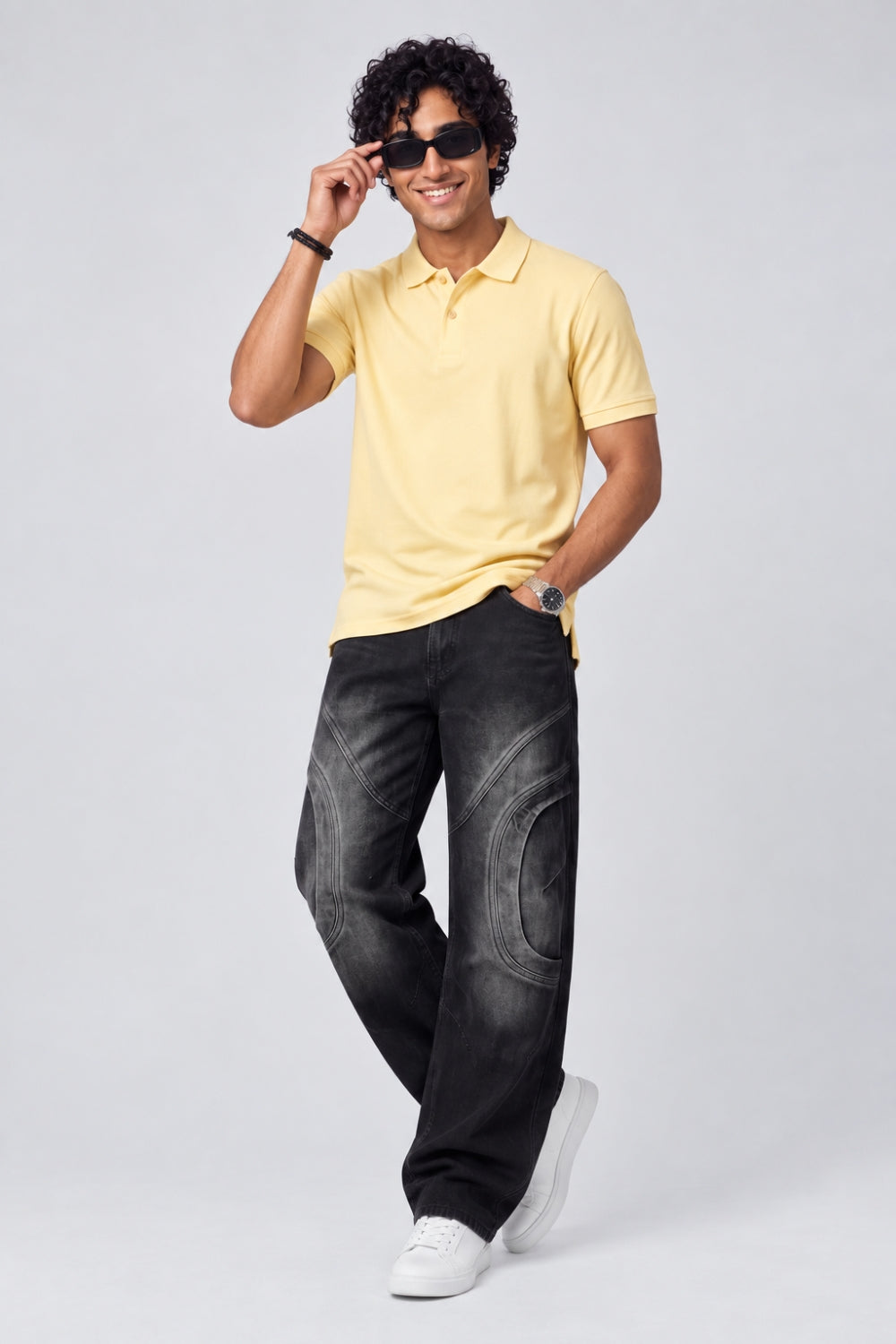 Mens Yellow Polo T-Shirt - Image 6