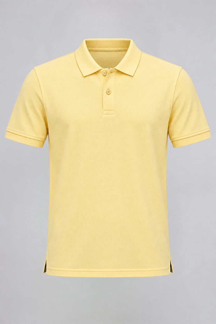 Mens Yellow Polo T-Shirt - Image 7