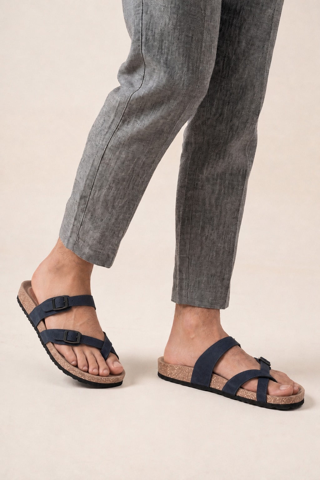 Navy One Toe Sandals for Men - Image 1