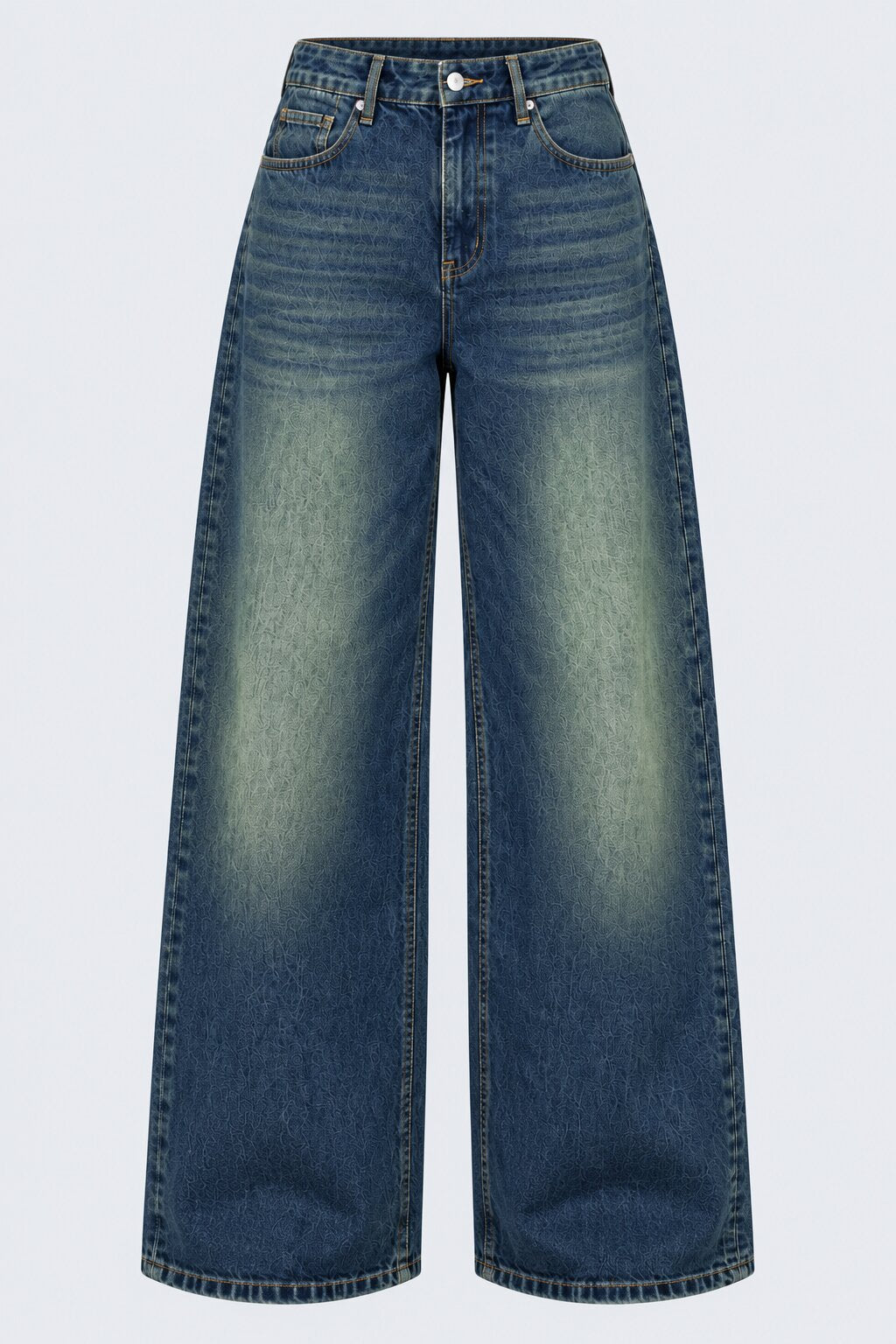 Womens Wide Leg Fit Navy Solid Jeans - Image 7
