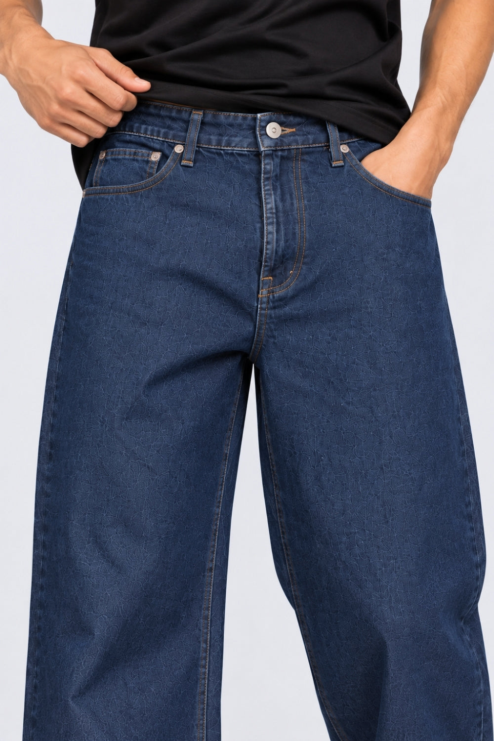 Mens Blue Regular Fit Solid Jeans - Image 3