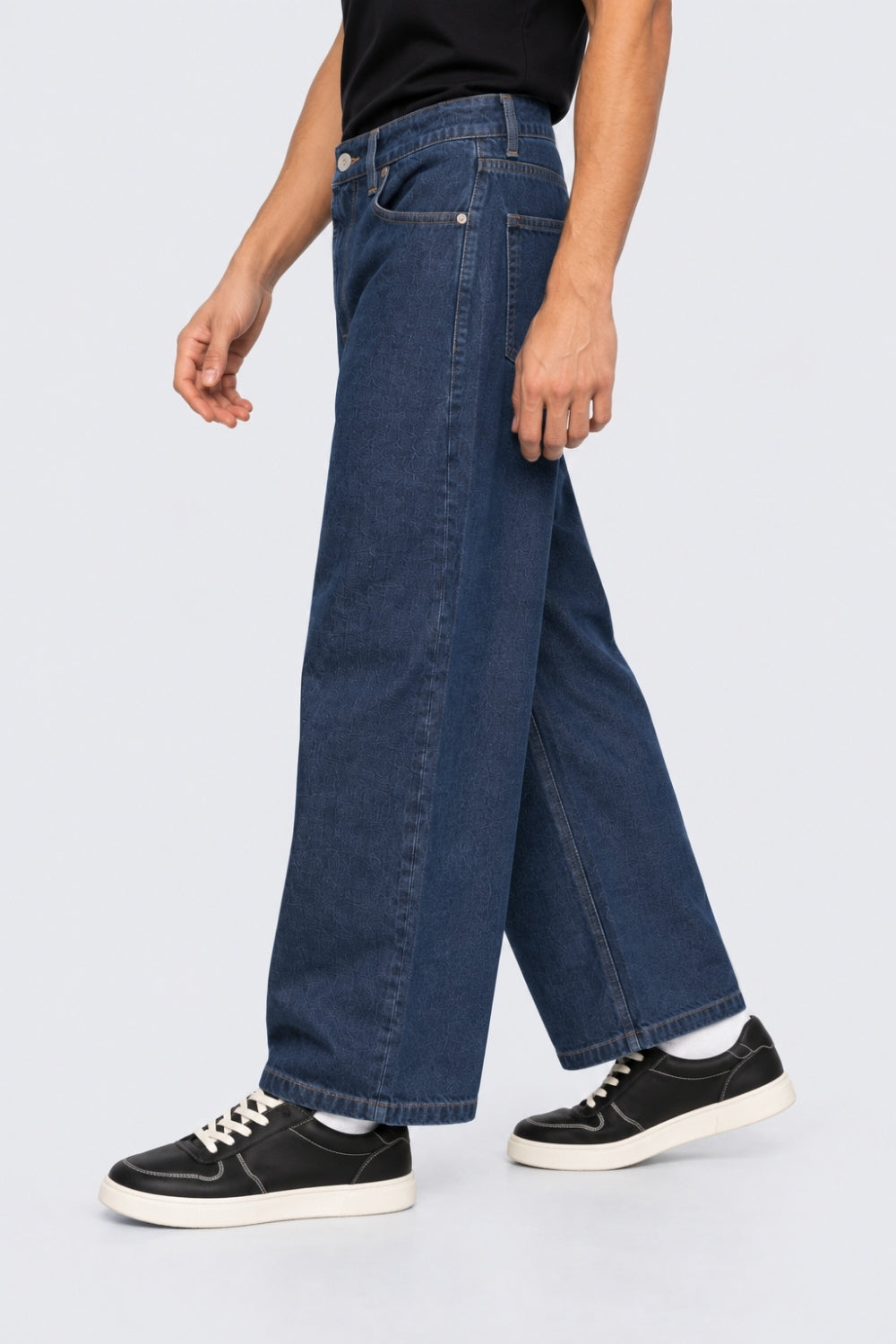 Mens Blue Regular Fit Solid Jeans - Image 4