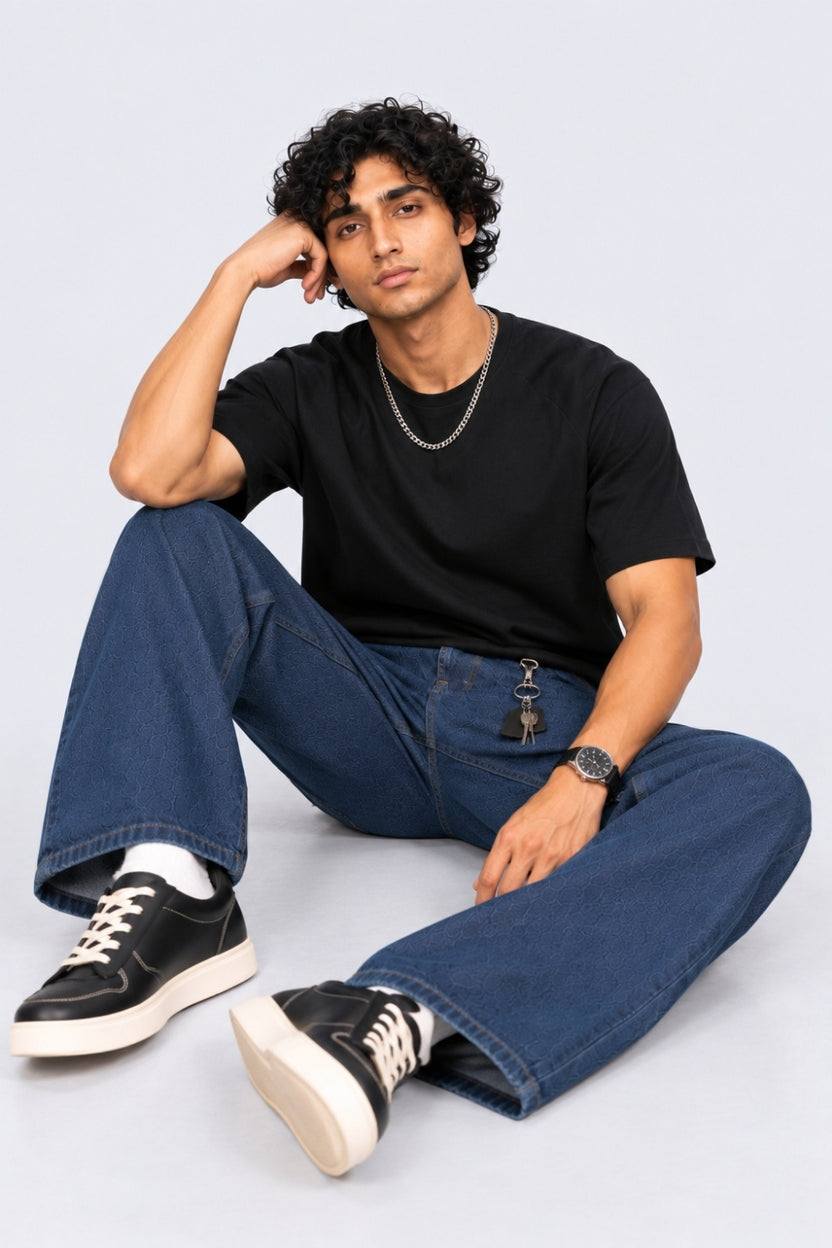 Mens Blue Regular Fit Solid Jeans - Image 6