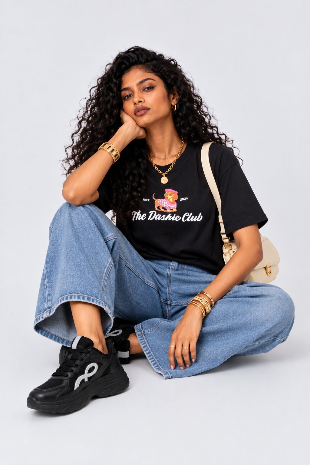 Womens Black Typographic T-Shirt - Image 6